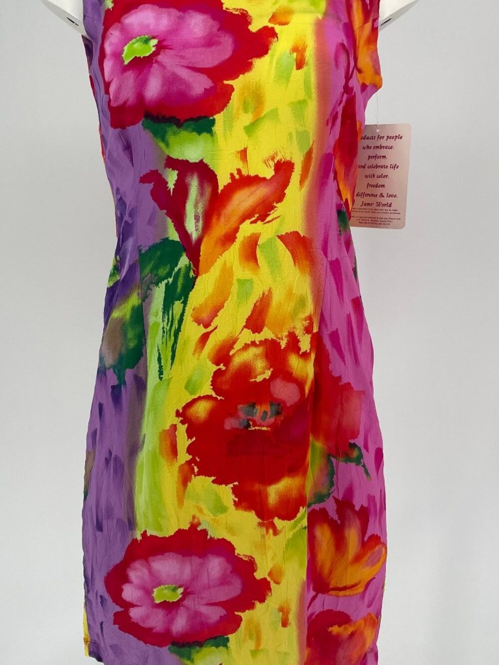 Jams World Bright Multicolor Floral Sleeveless Dress NWT NOS S/M Sleeveless 90s